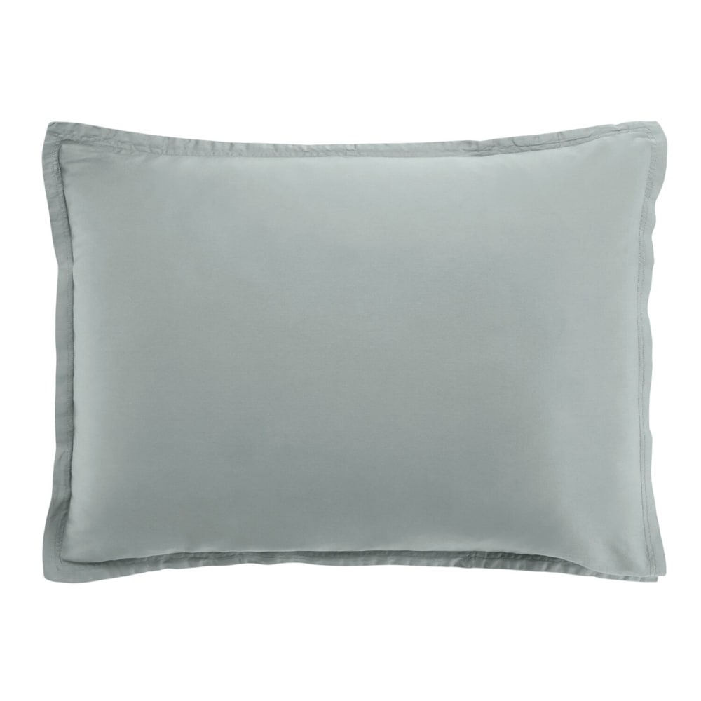 Taie d'oreiller satin de coton celadon 50x70 cm