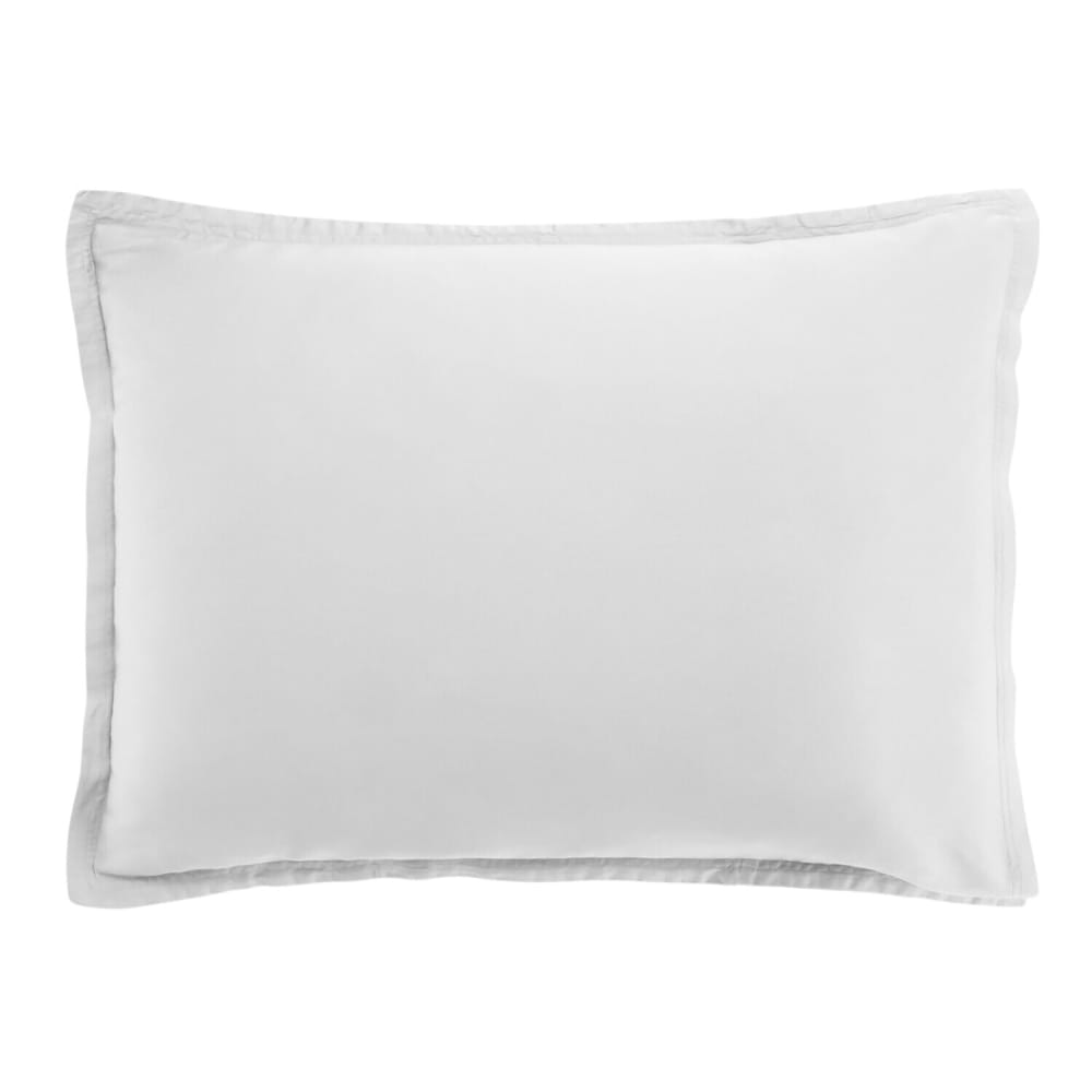 Taie d'oreiller satin de coton blanc optique 50x70 cm