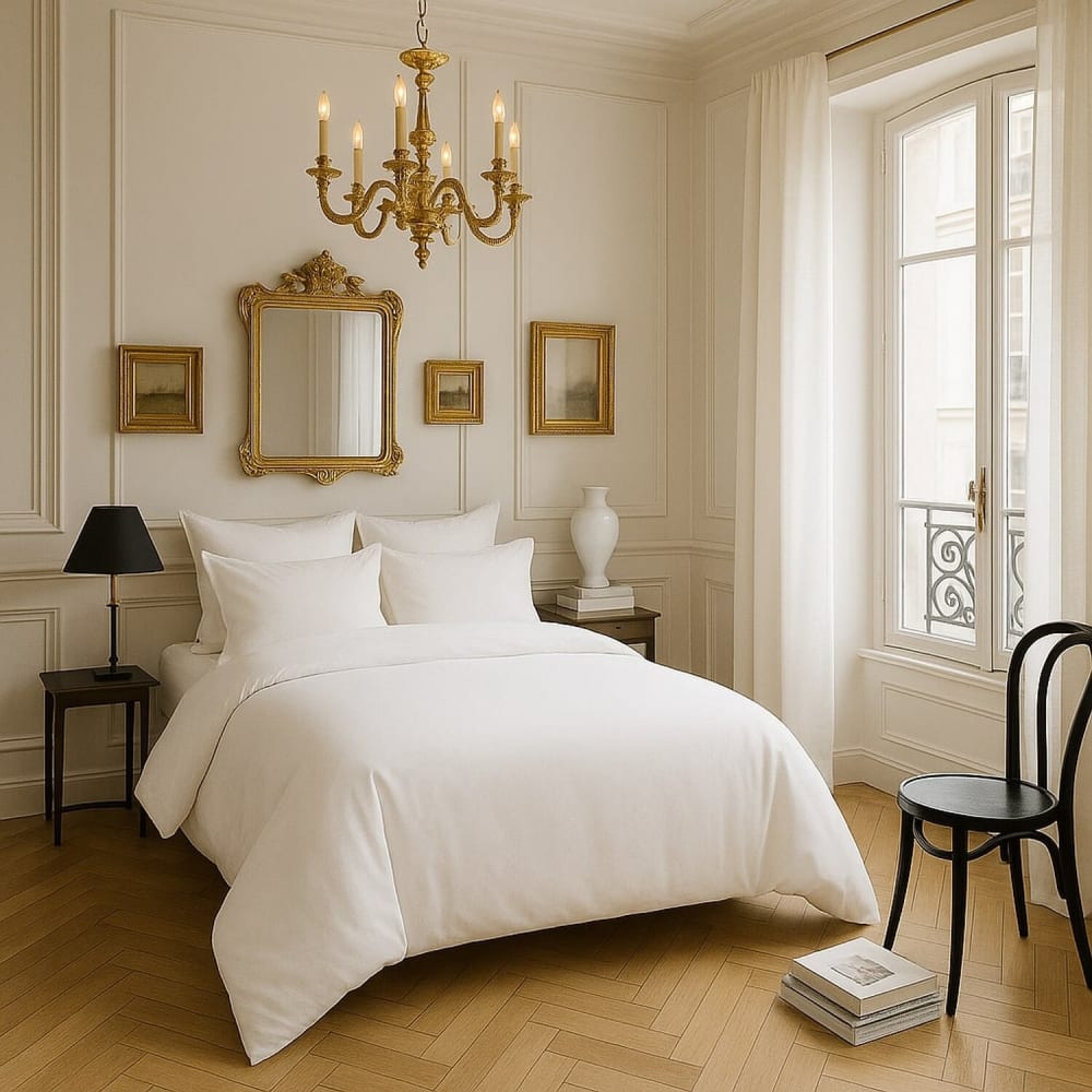 Housse de couette satin de coton blanc optique 240x220 cm — vue 3