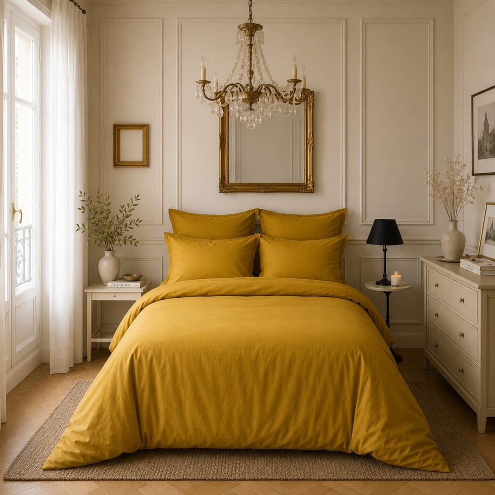 Housse de couette satin de coton bronze 260x240 cm