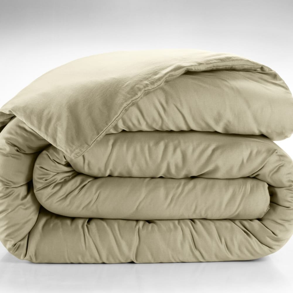 Housse de couette satin de coton beige 260x240 cm — vue 4