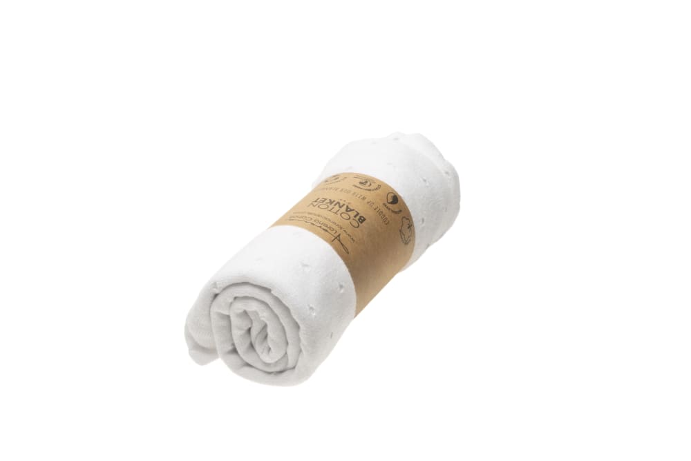 Couverture en coton blanc 90x120 - Maisons du Monde