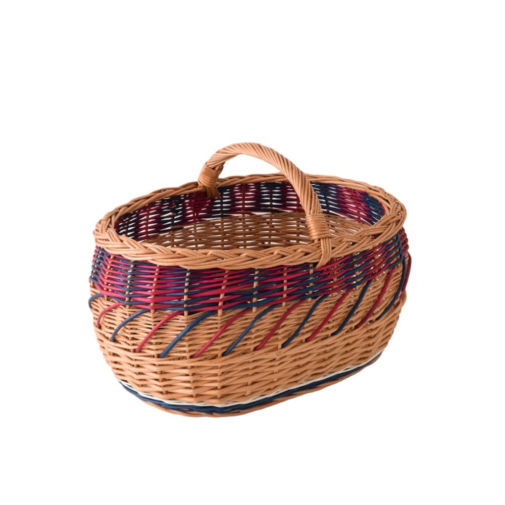 Kok Maison Panier en osier bleu-rose style classique chic - Rotin