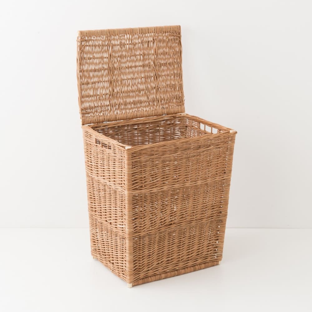 Panier à linge en osier brun H60