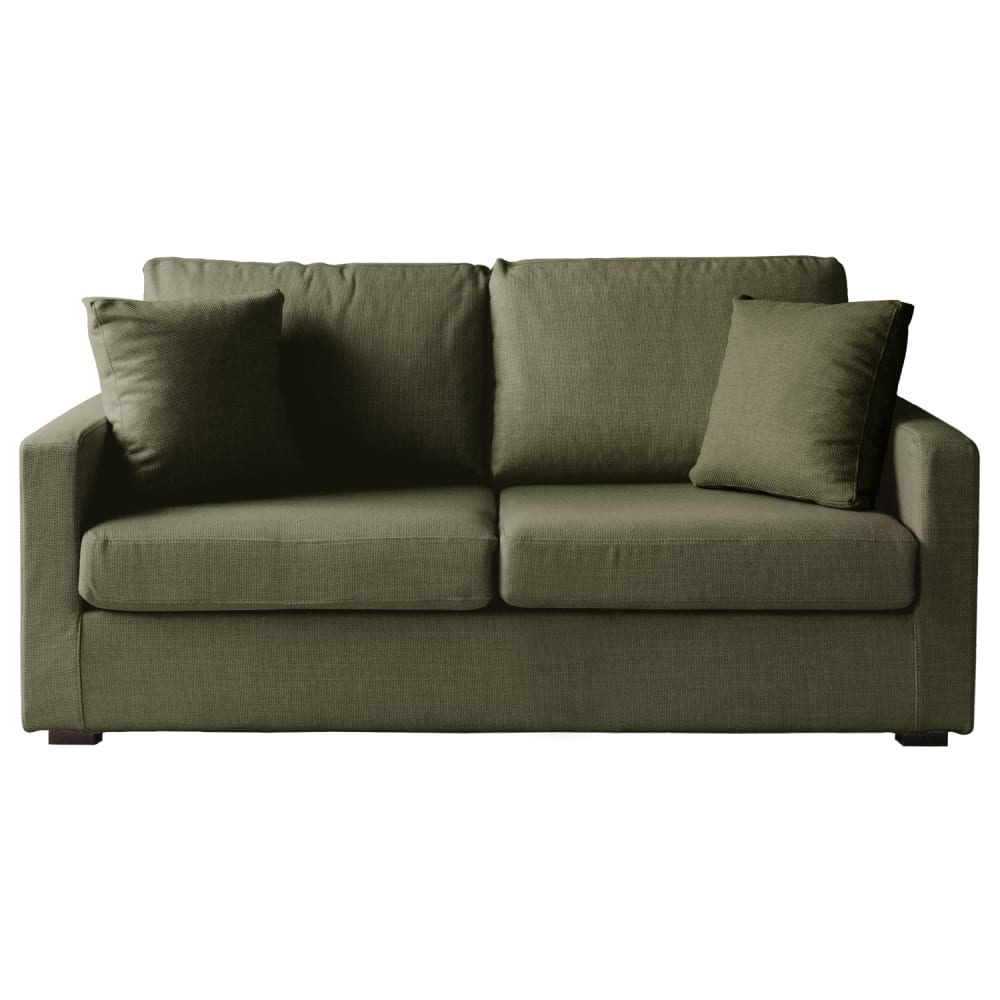 Canapé 3 places convertible en tissu vert