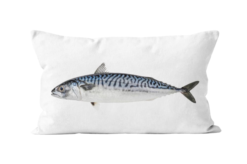Coussin déco poisson velours blanc