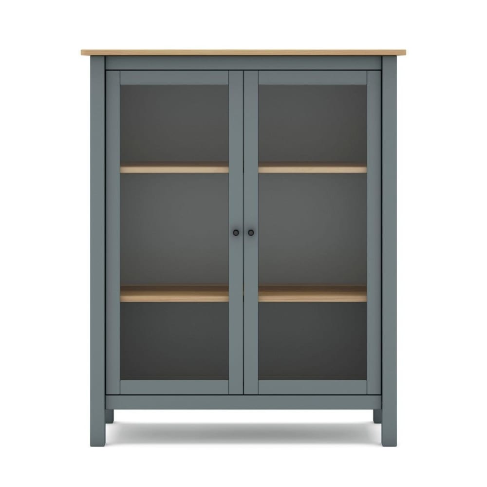 Calicosy Vitrine mit 2 Türen - L90 x H110 cm - Grün style landhaus Grün Holz