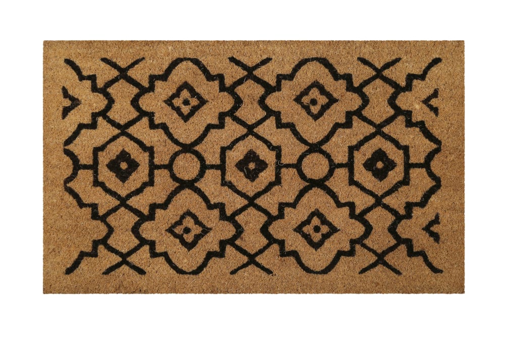 Wecon Home Paillasson en fibres de coco imprimé oriental 40x60 style campagne Marron Fibre De Coco