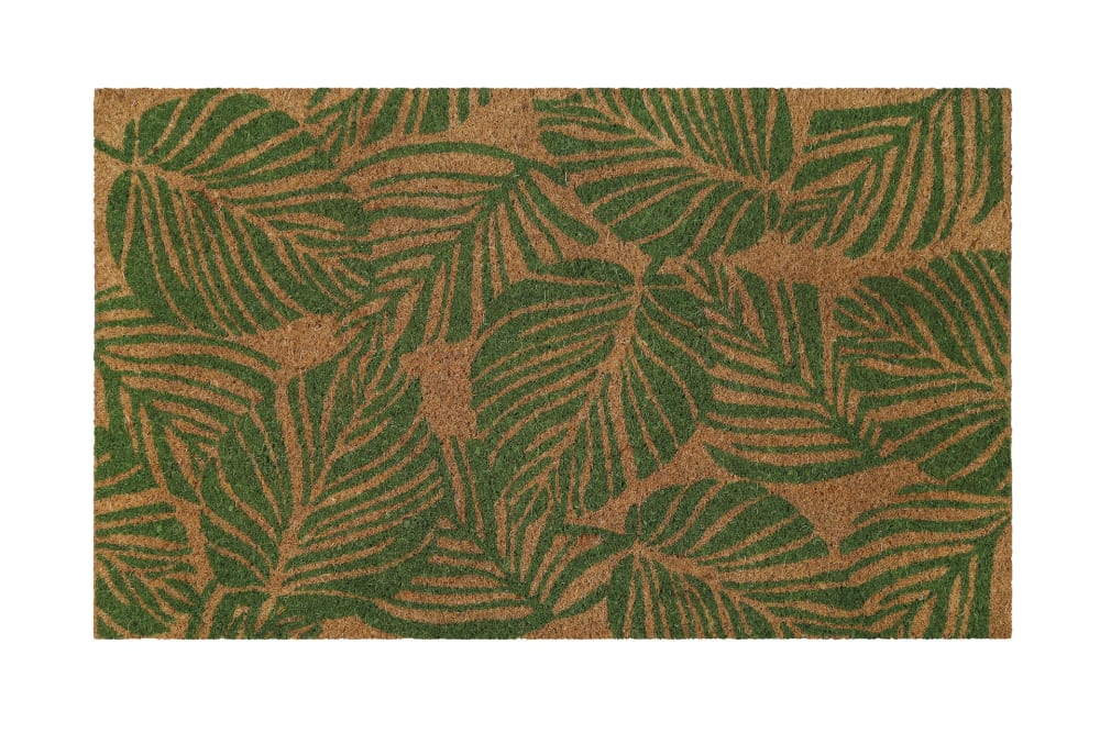 Paillasson en fibres de coco imprimé motif jungle vert 40x60