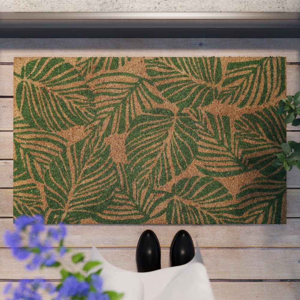 Paillasson en fibres de coco imprimé motif jungle vert 40x60 — vue 3