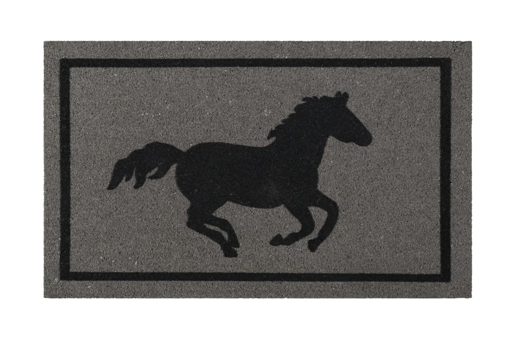 Wecon Home Paillasson en fibres de coco imprimé gris-brun et noir 40x60 style campagne Marron Fibre De Coco