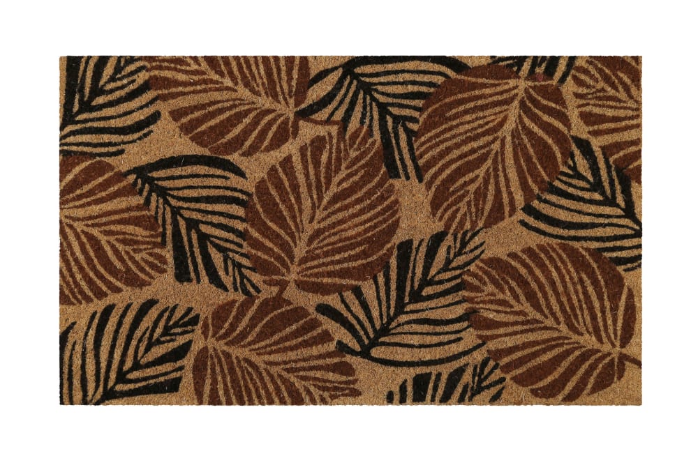 Paillasson en fibres de coco imprimé jungle bordeaux 40x60