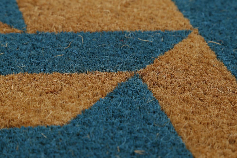 Paillasson en fibres de coco imprimé graphique bleu 40x60 — vue 4