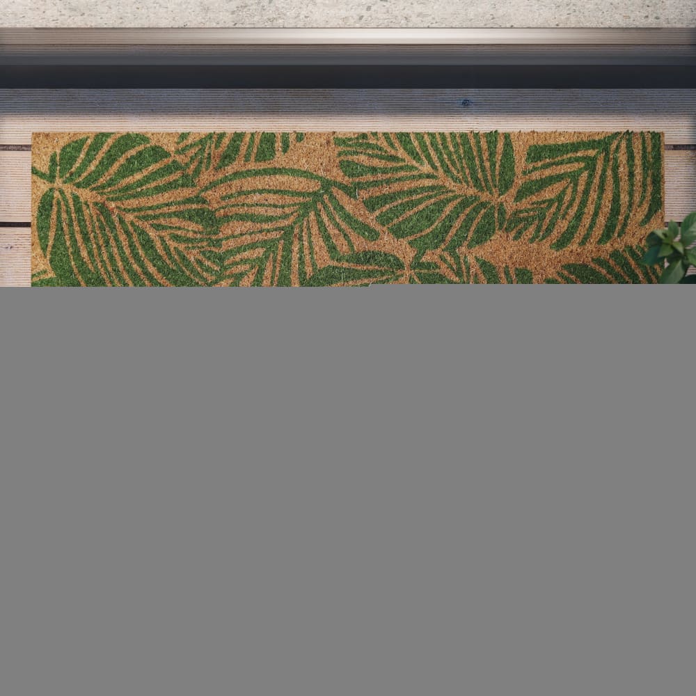 Paillasson en fibres de coco imprimé motif jungle vert 45x75 - Maisons du Monde