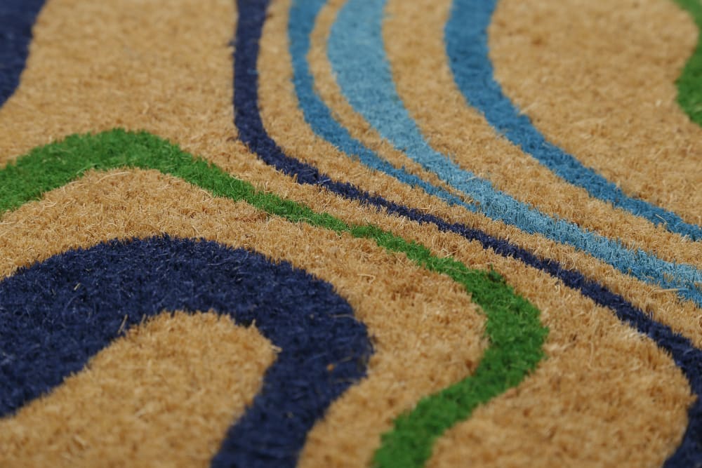 Paillasson en fibres de coco imprimé tons de bleu 40x60 — vue 4