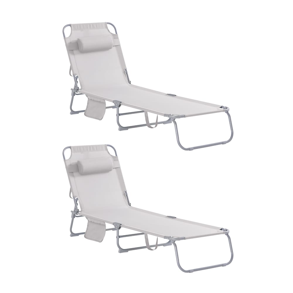 Lot de 2 chaises longues - pliable