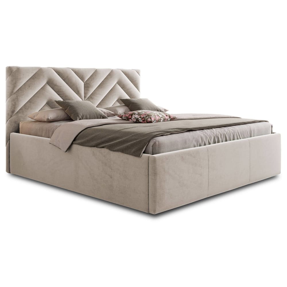 Lit coffre king size 180x200 sommier inclus beige Lit coffre king size 180x200 sommier inclus beige