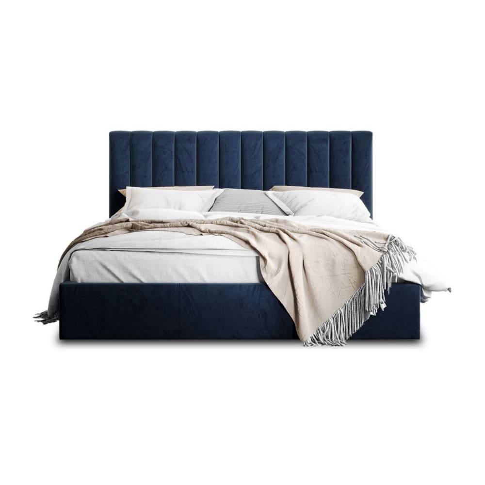Lit coffre king size 180x200 sommier inclus bleu Lit coffre king size 180x200 sommier inclus bleu