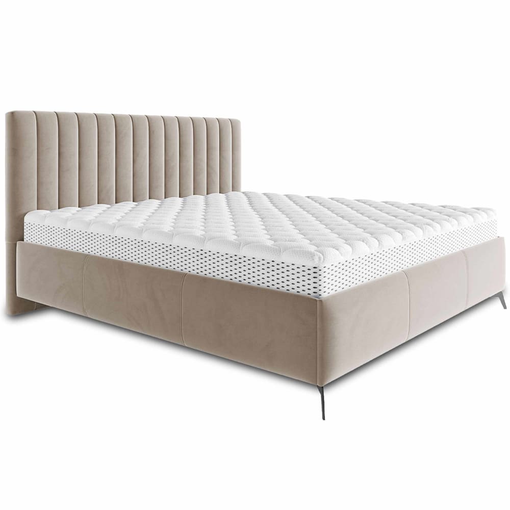 Lit coffre king size 180x200 sommier inclus beige Lit coffre king size 180x200 sommier inclus beige