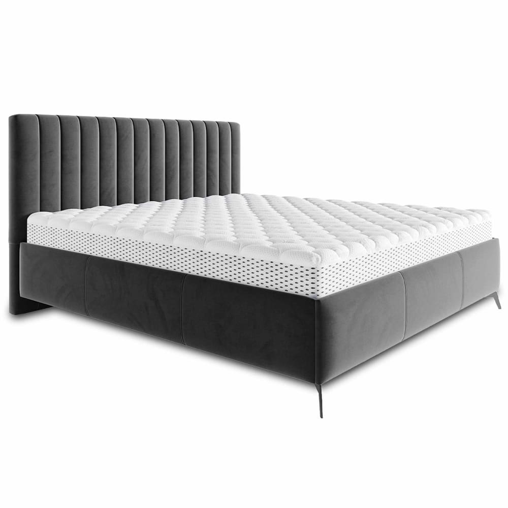 Lit coffre king size 180x200 sommier inclus gris Lit coffre king size 180x200 sommier inclus gris