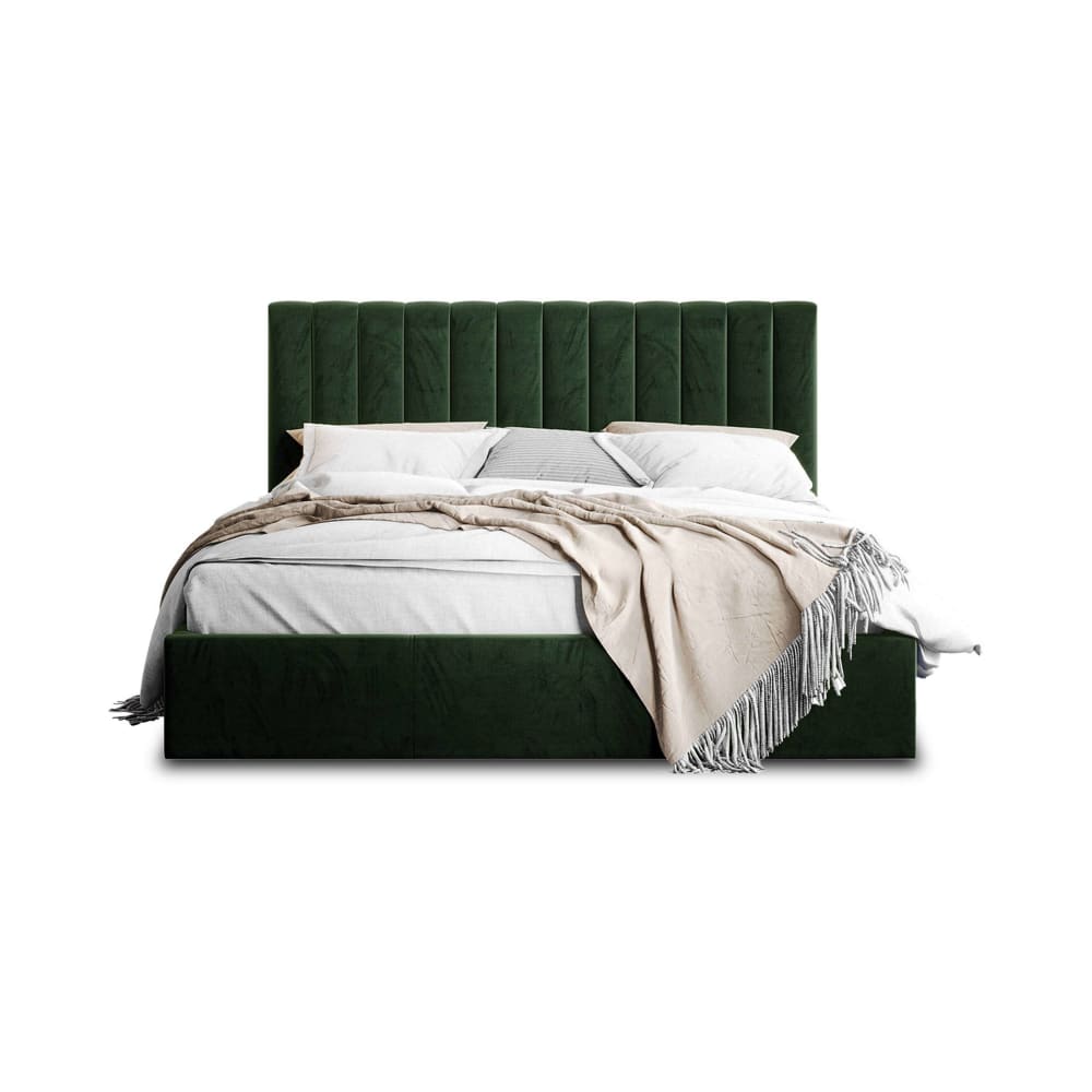 Lit coffre queen size   160x200   sommier inclus  vert