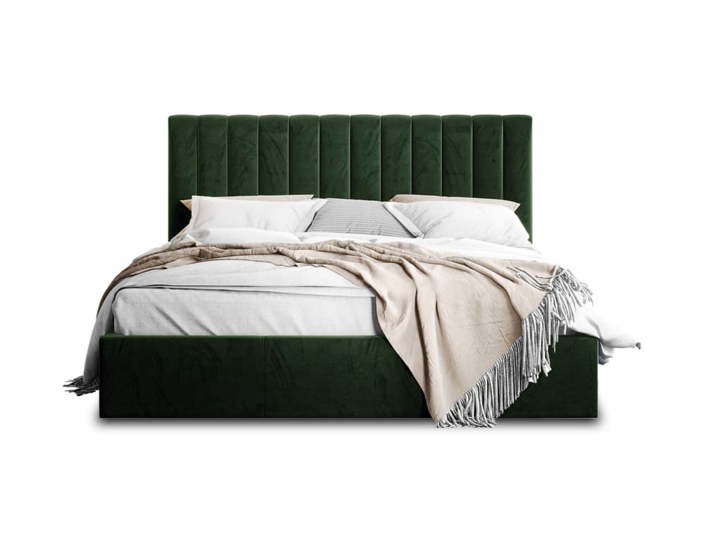 Lit coffre queen size   160x200   sommier inclus  vert