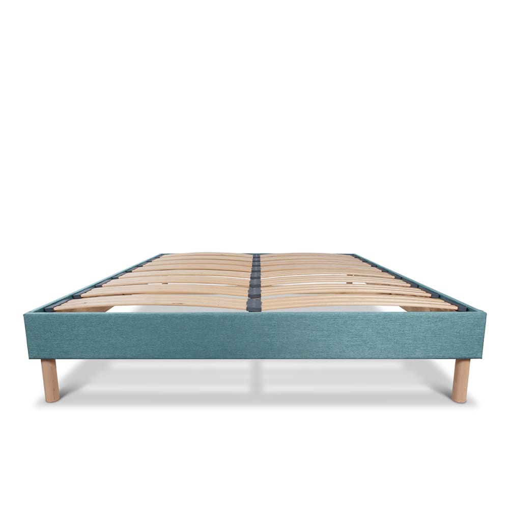 Bellecour Sommier lattes tissu vert 160x200 style classique chic Certifié Oeko-Tex - Bois