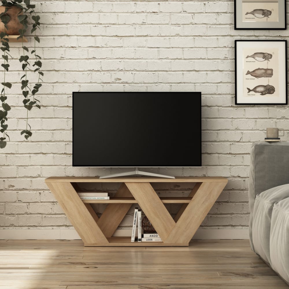 Meuble TV design en bois 110 cm