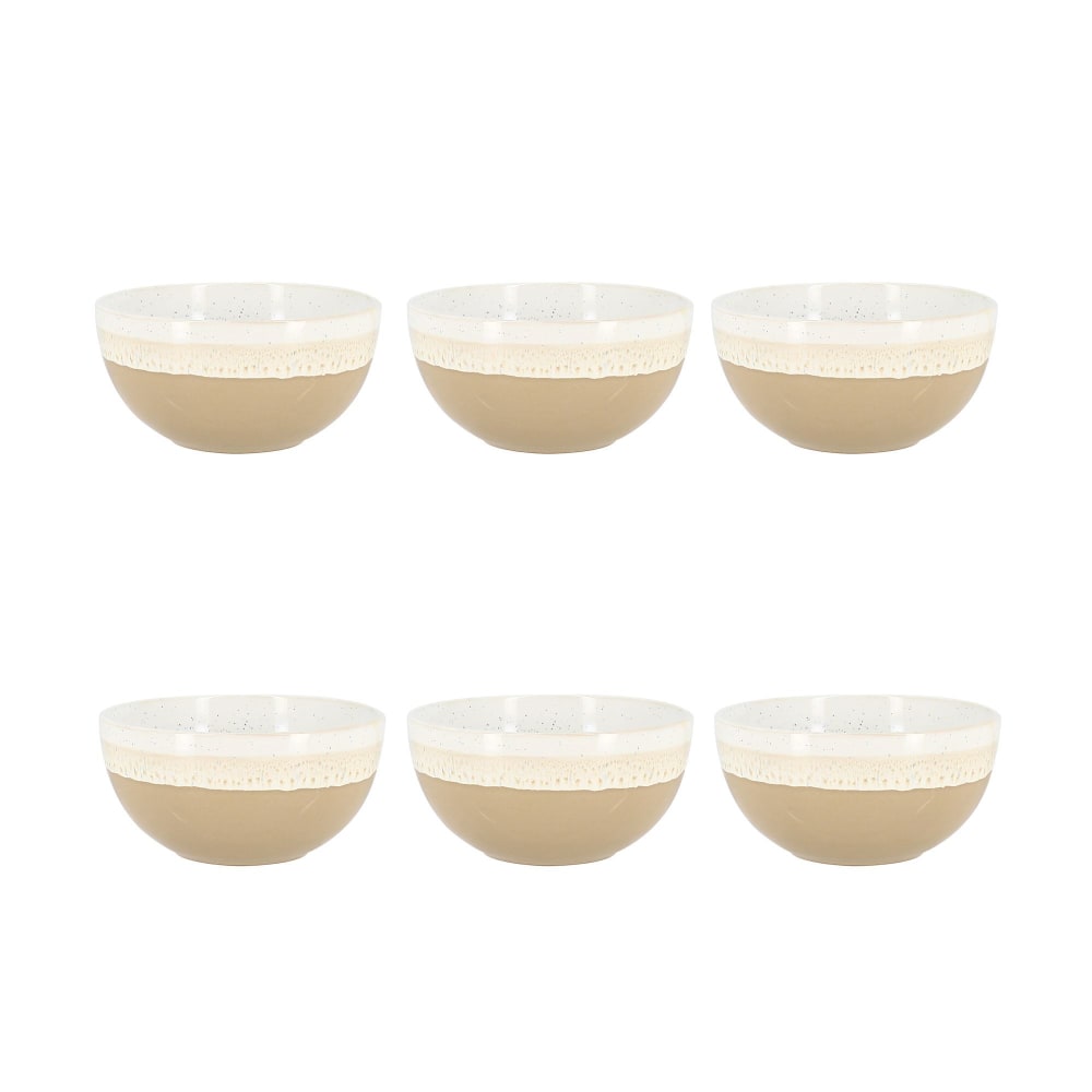 Lot de 6 bols beiges en grès 57cl Lot de 6 bols beiges en grès 57cl