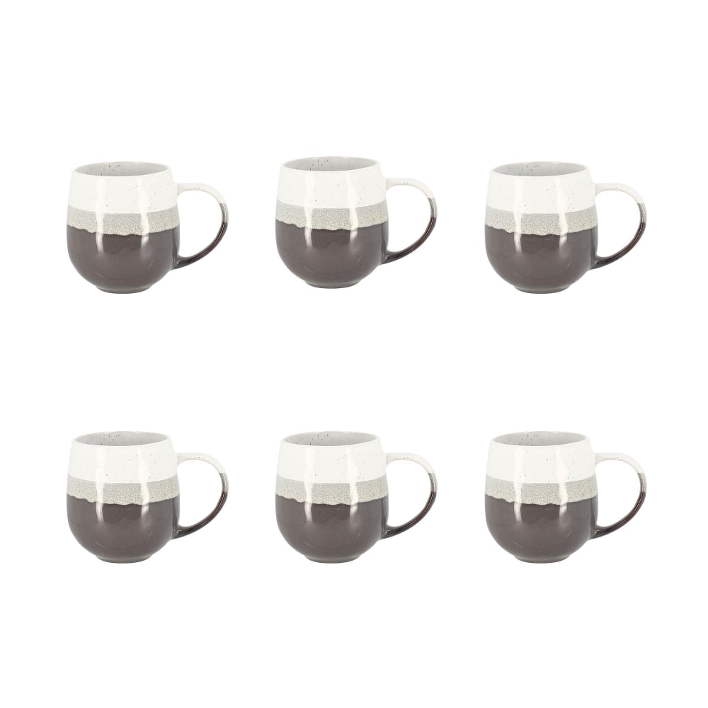 Lot de 6 mugs marron en grès 44cl Lot de 6 mugs marron en grès 44cl