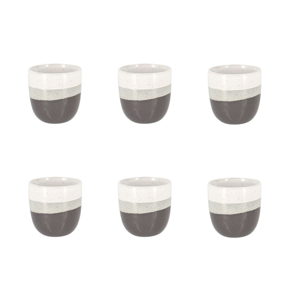 Lot de 6 tasses expresso marron en grès 11cl Lot de 6 tasses expresso marron en grès 11cl