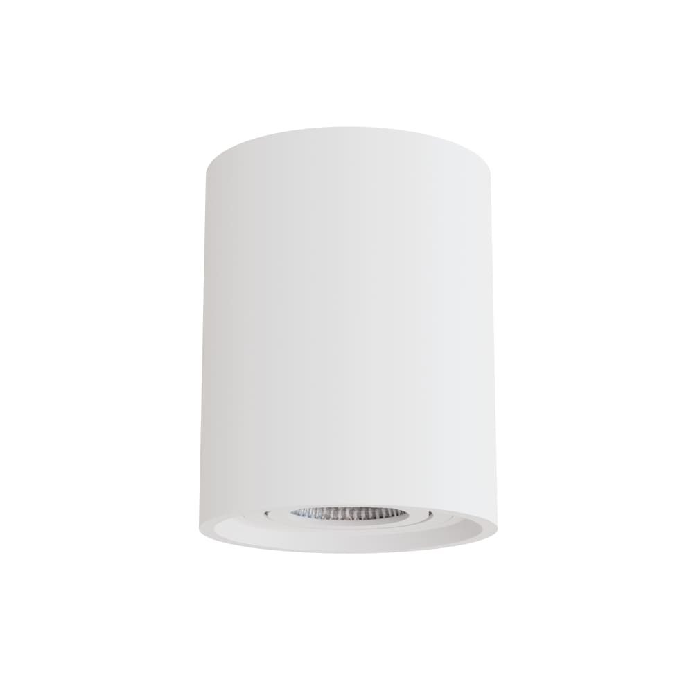 Plafonnier cylindrique en plâtre blanc peignable ip20 1xgu10