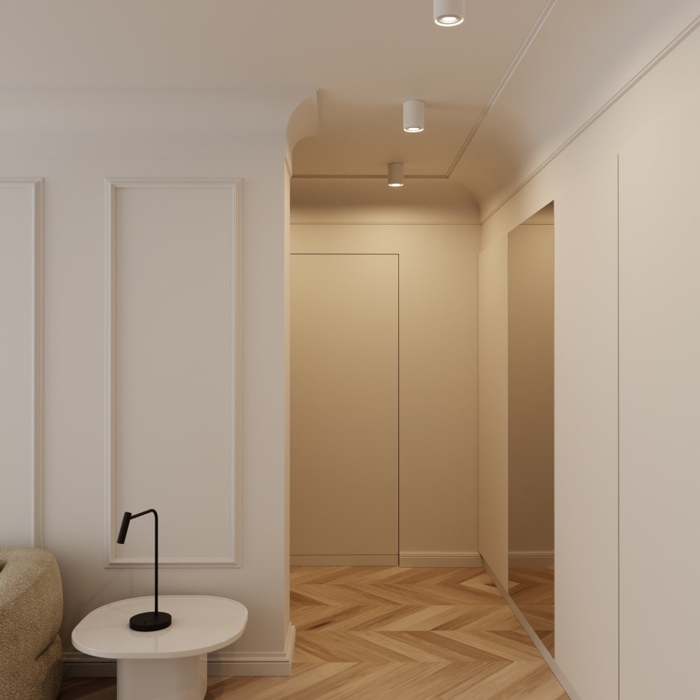 Plafonnier cylindrique en plâtre blanc peignable ip20 1xgu10 — vue 3