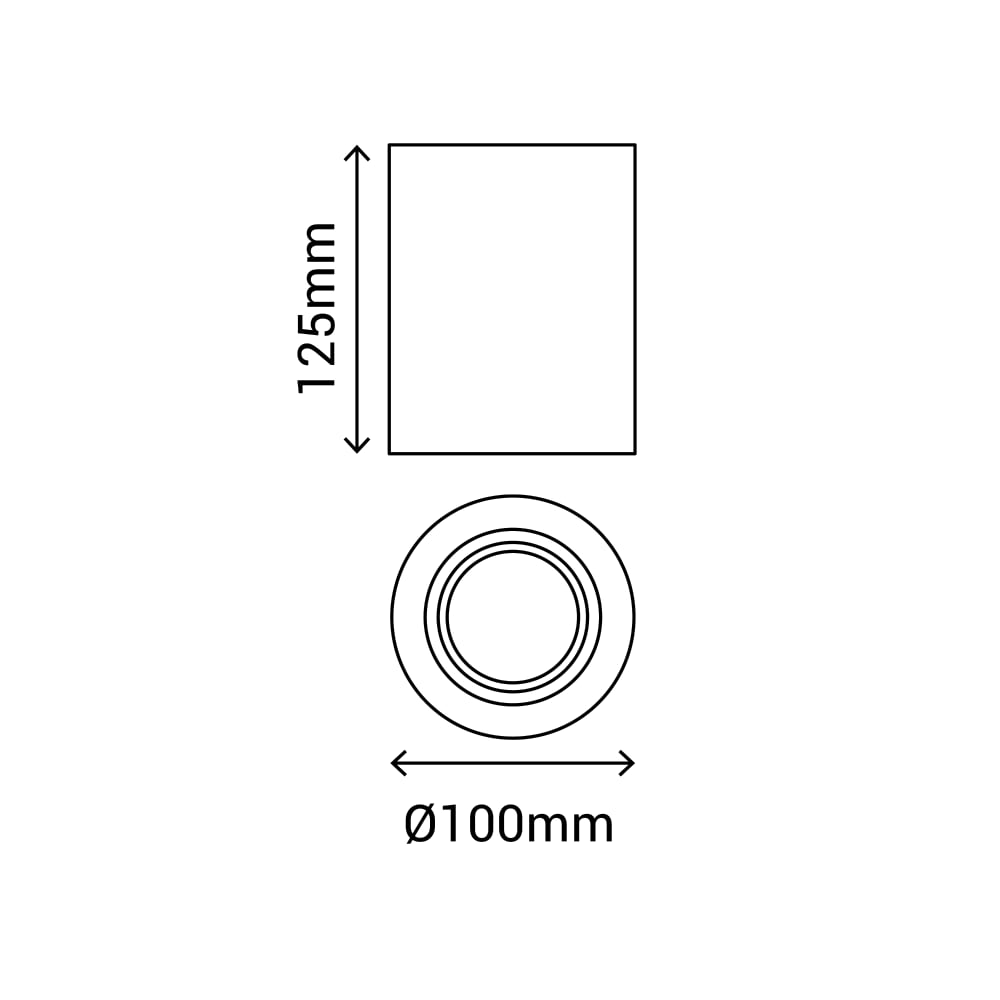 Plafonnier cylindrique en plâtre blanc peignable ip20 1xgu10 — vue 4