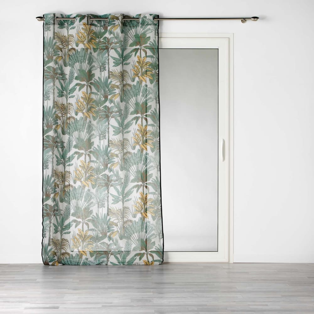 Voilage - effet lin jungle polyester vert 140x240 cm