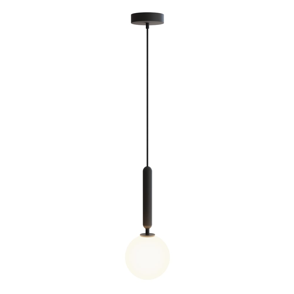 Suspension luminaire sphérique noire et verre opalin ip20 1xg9 Suspension luminaire sphérique noire et verre opalin ip20 1xg9