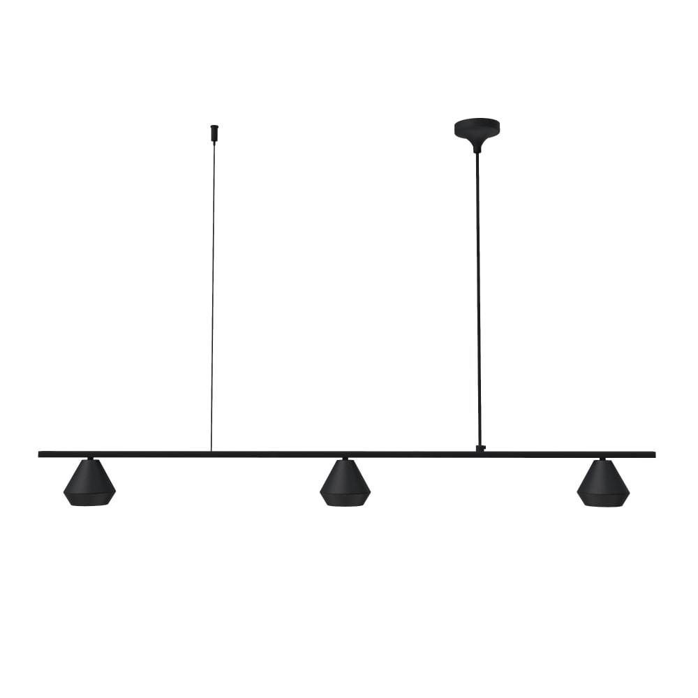 Sulion Lineare Deckenleuchte mit drei Strahlern in schwarz style modern - Metall