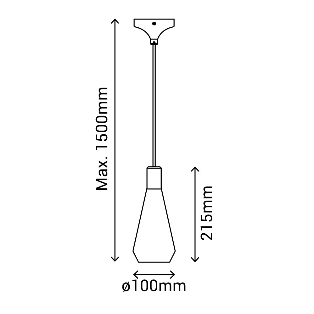 Lampe à suspension noire lumière concentrique l21cm — vue 4