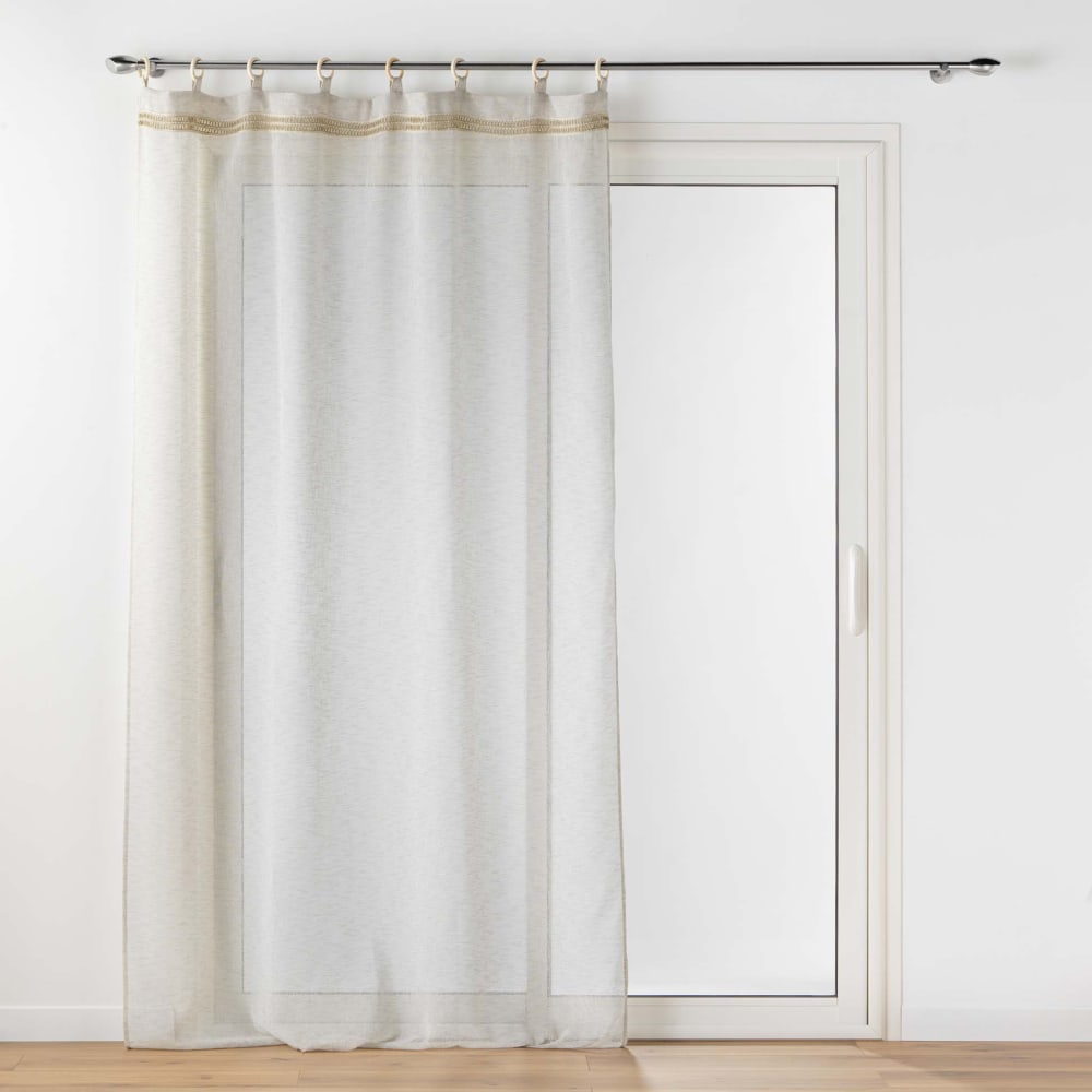 Voilages à œillets bois polyester lin 140x240 cm Voilages à œillets bois polyester lin 140x240 cm