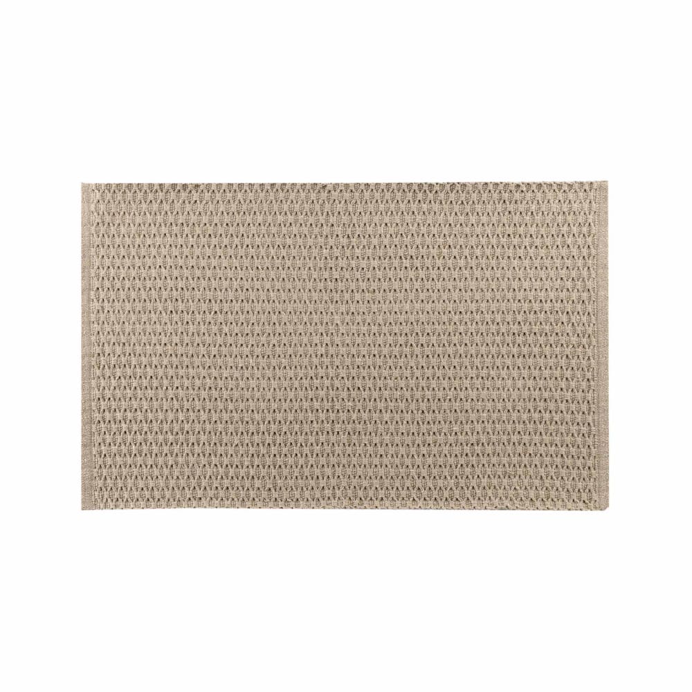 Tapis déco en coton tissé coton/polyester marron clair 50x80 cm - Maisons du Monde