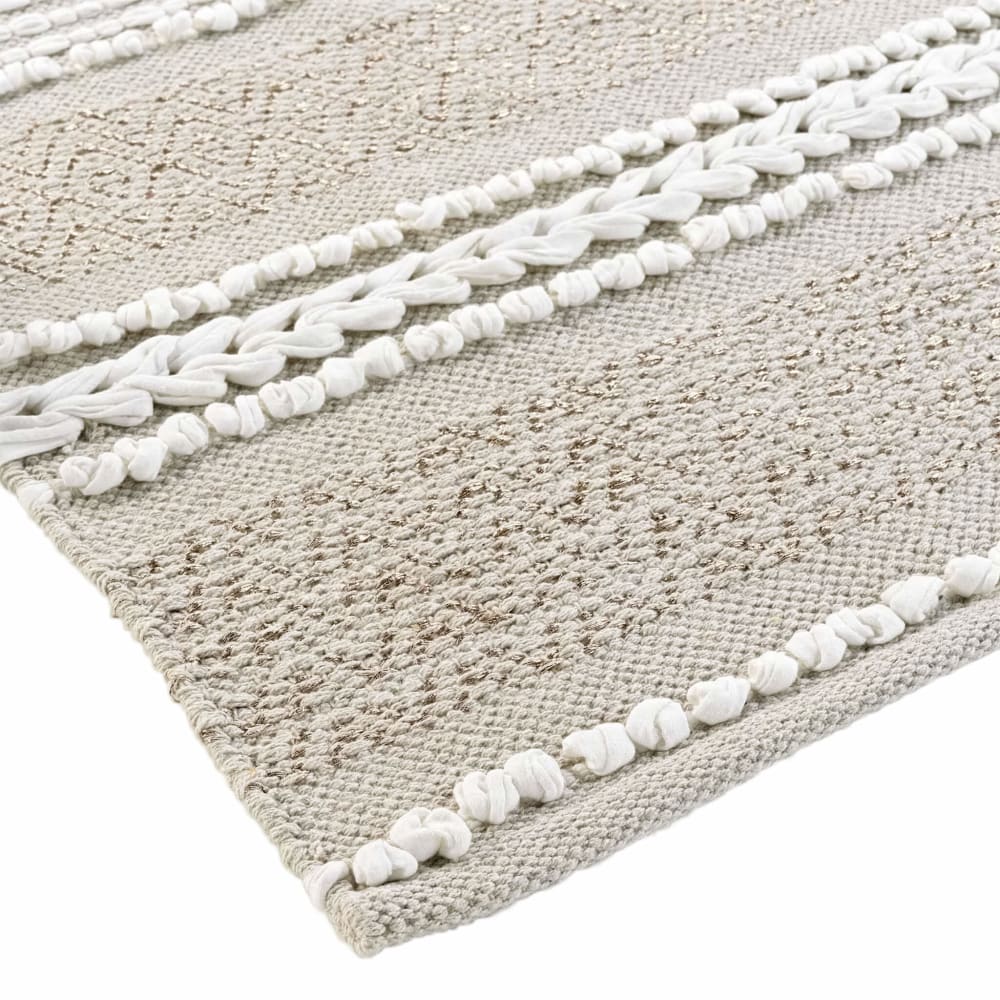 Tapis déco en polycoton et fils lurex polyester/coton beige 120x170 cm - Maisons du Monde