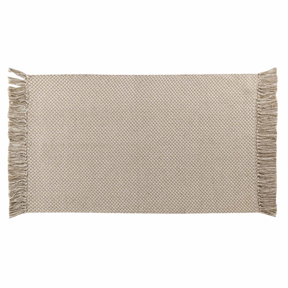 Tapis rectangle " - effet naturel" coton/polyester marron clair 50x80