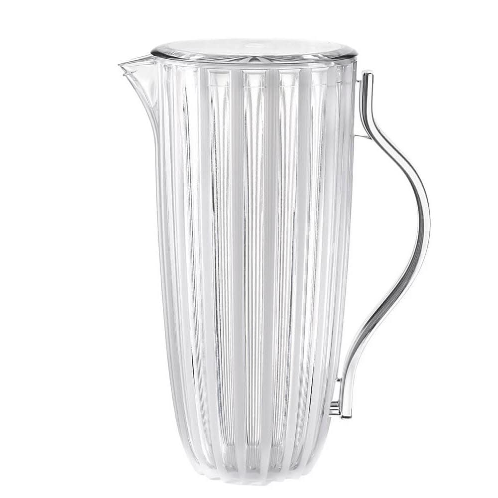 Guzzini Carafe avec couvercle en acrylique blanc et transparent 1,75 litre - Fibres Naturelles