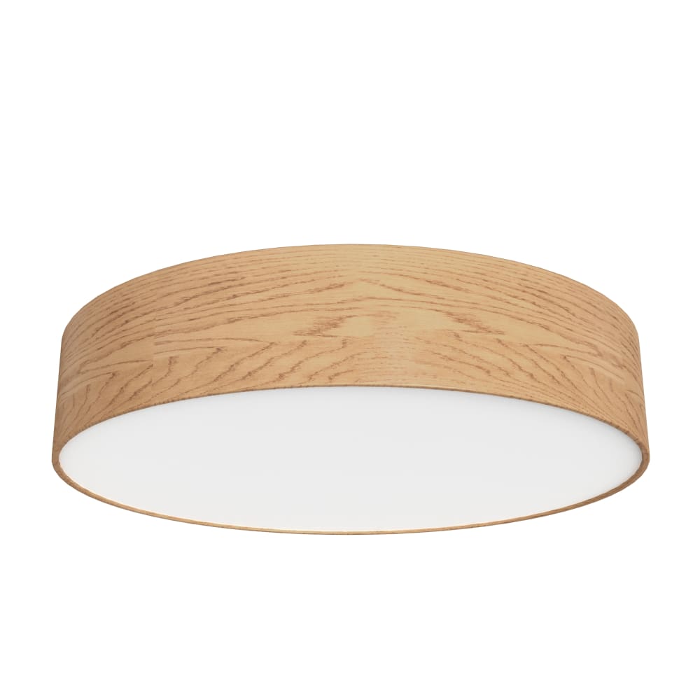 Plafonnier rond couleur chêne mat 21,5 cm