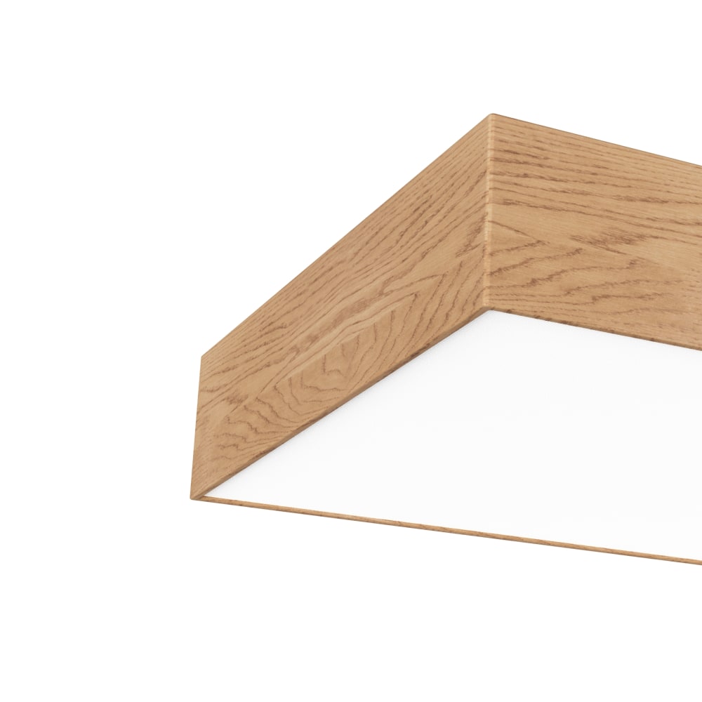 Plafonnier led carré d'extérieur finition bois ip44 12w — vue 4