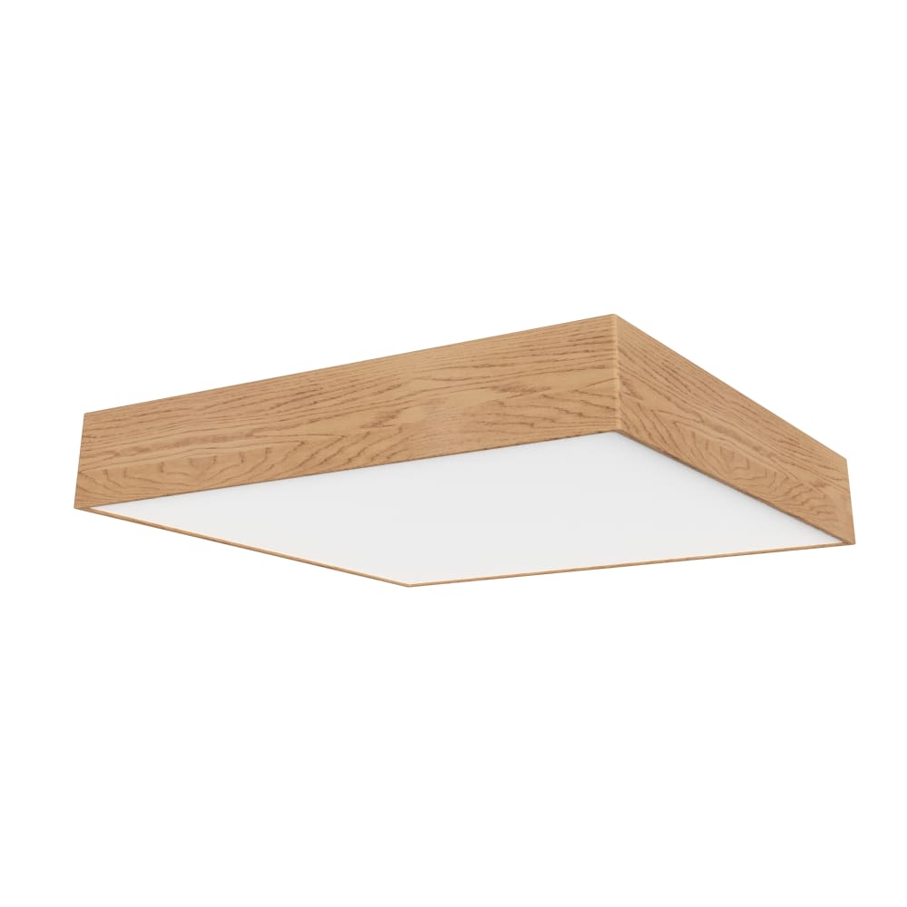 Plafonnier carré couleur chêne mat 20 cm