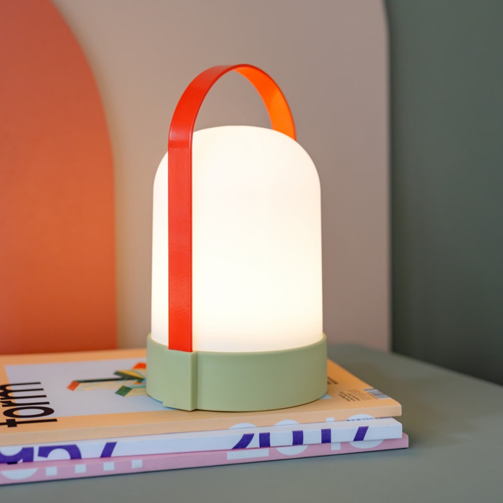 Lampe nomade orange vert H25cm - Maisons du Monde