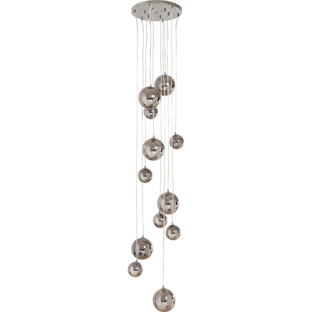 Suspension 12 globes en verre chromé