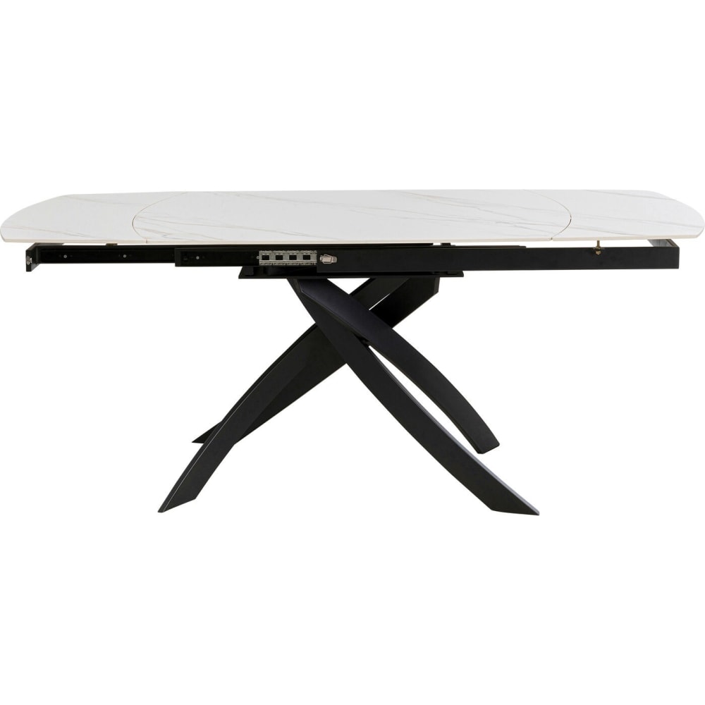 Kare Design Ausziehbarer Esstisch 4/8 Personen aus Keramik, weiß, L120/180cm style modern - Steingut