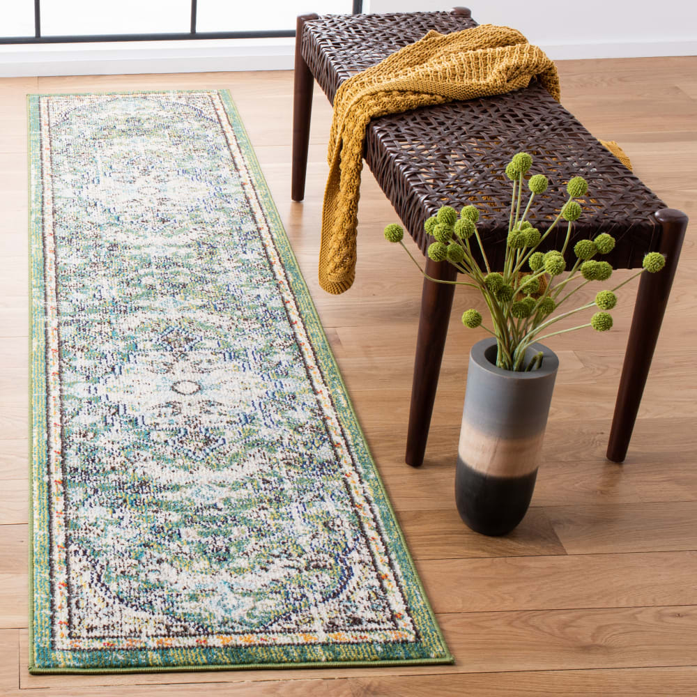 Tapis de transition en polypropylène vert/bleu, 61 x 244 cm — vue 3
